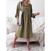 Loose button midi dress